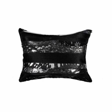 OCEANTAILER Home Roots Beddings  Torino Madrid Pillow Black & Silver - 12 x 20 in. 332291